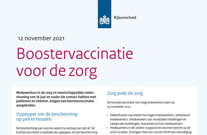 Boostervaccinatie zorgverlener